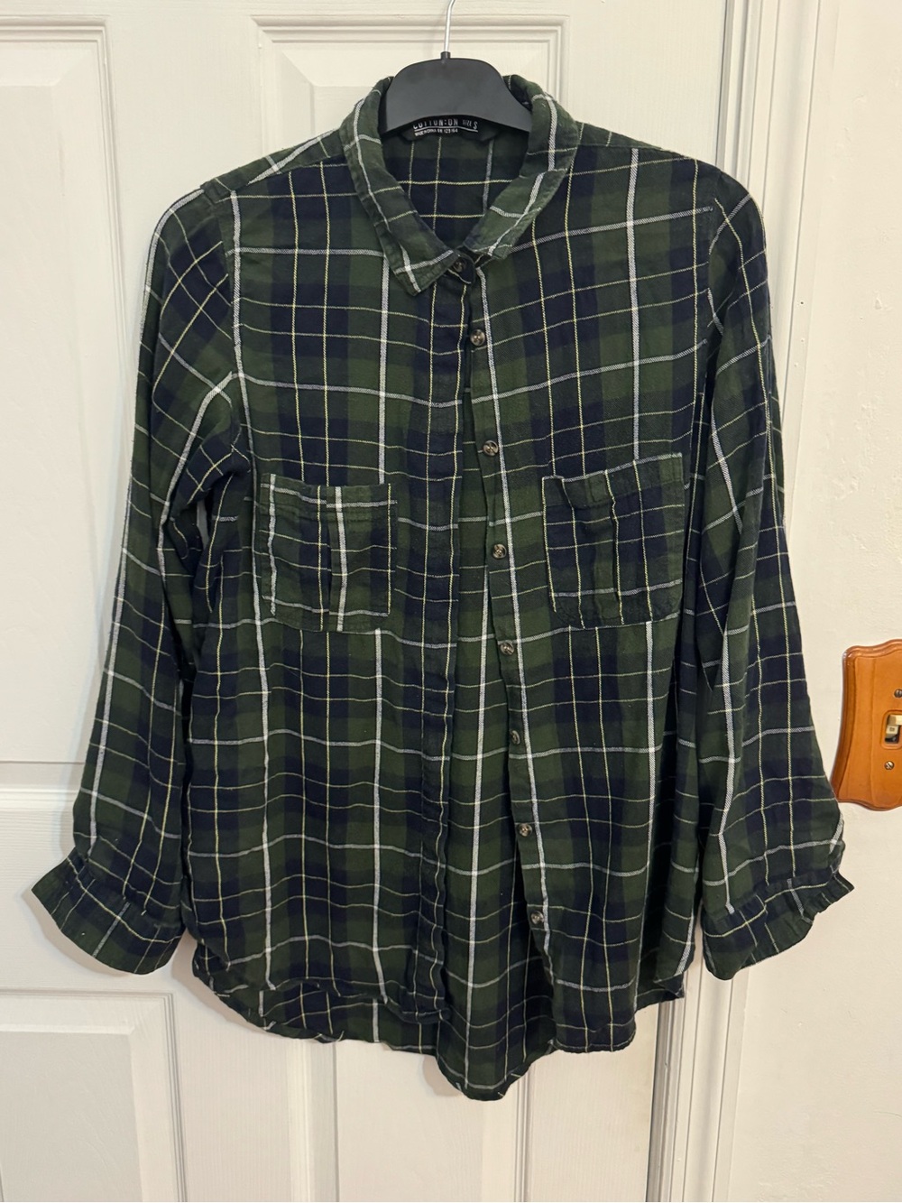 Cotton On Green and White Flannel Shirt Small